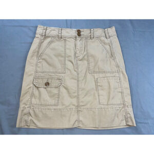 Paper Boy Anthrolopogie Front Zip Canvas Cargo Skirt. Beige, Women's 4. GUC!!